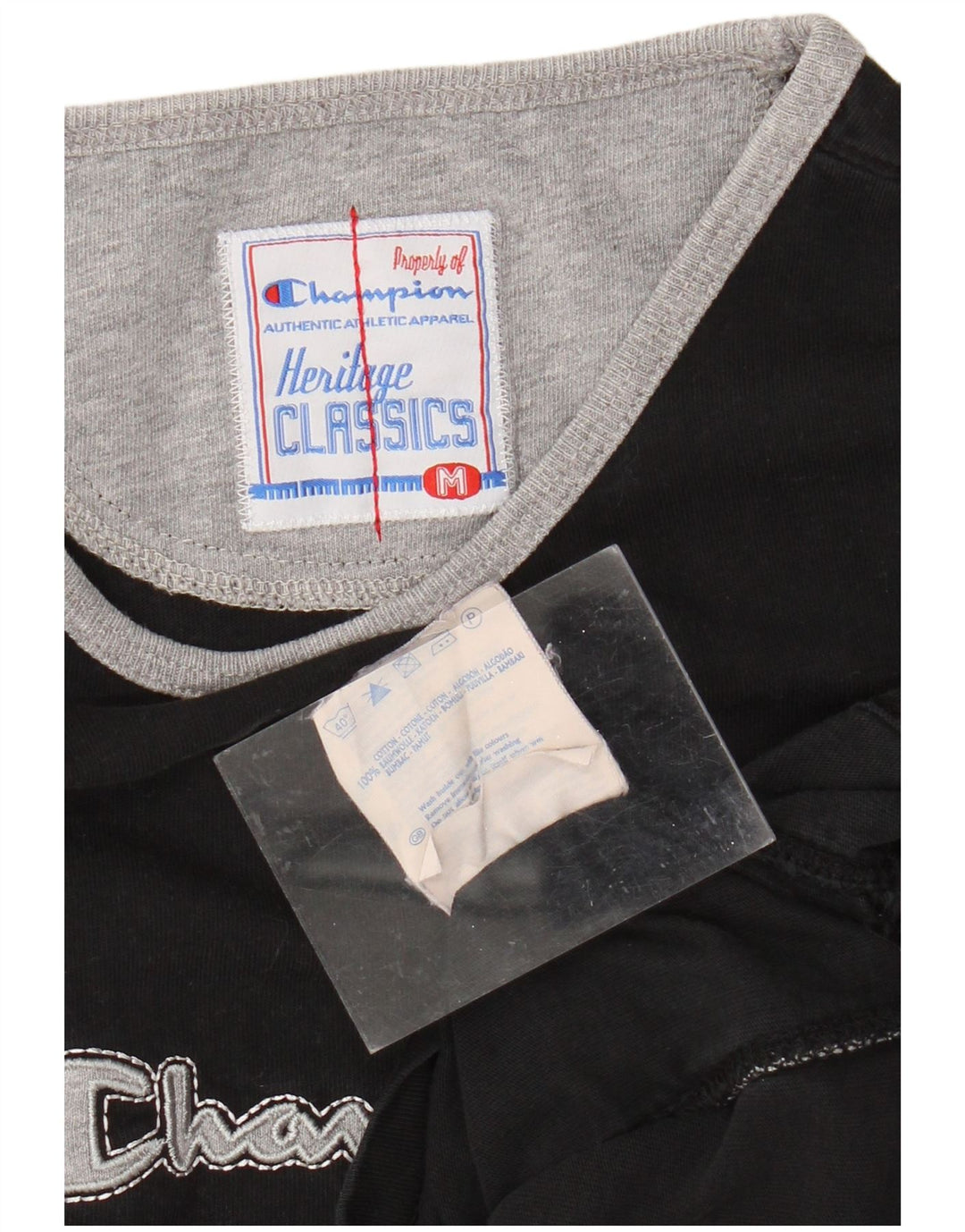 CHAMPION T-shirt graphique Heritage Classics pour femme UK 12 Noir moyen