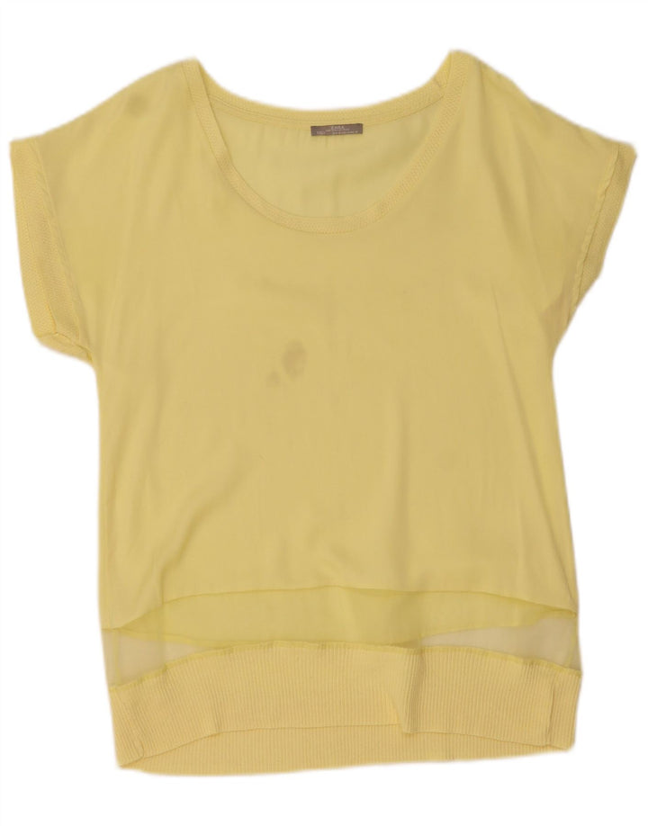 Zara Chemisier Femme UK 10 Petit Jaune