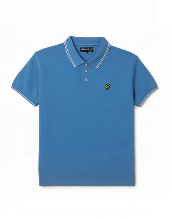 Lyle & Scott Polo Homme XL Bleu Rayé Laine