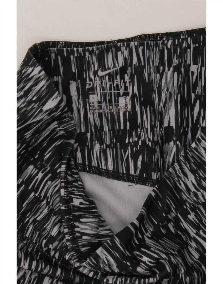 Nike Legging capri Dri Fit à motif abstrait pour femme UK 10 Small Noir