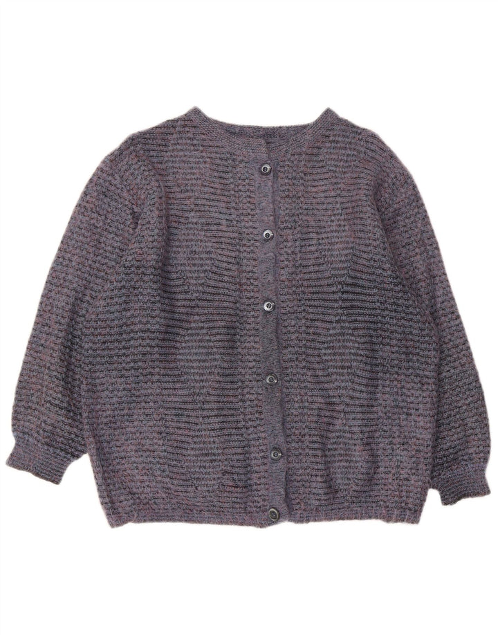 vintage Femme Cardigan Pull UK 16 Grand Bleu