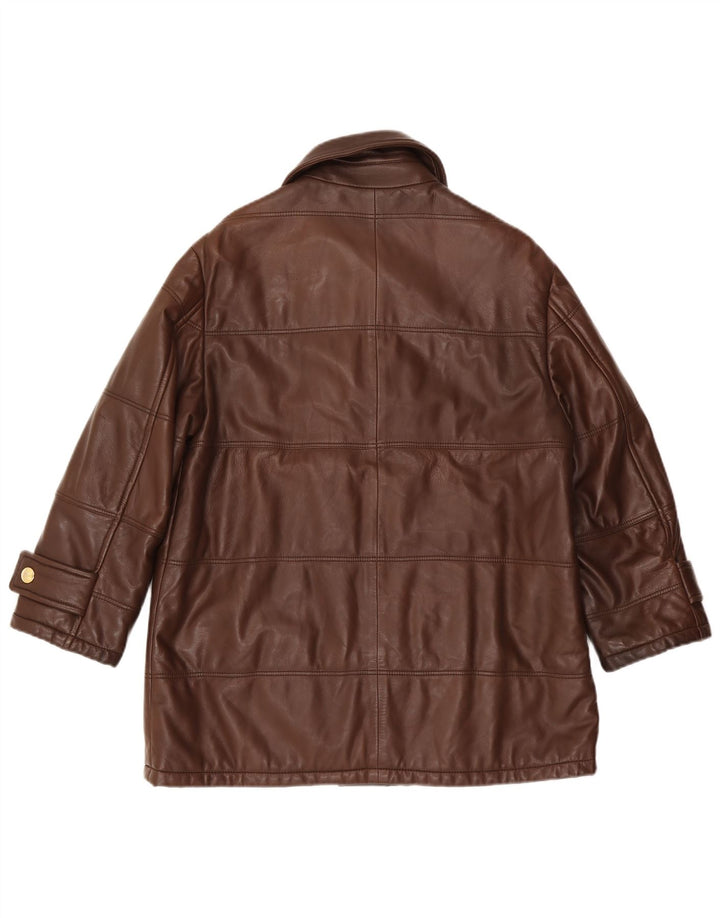 veste en cuir femme vintage IT 42 Brun moyen