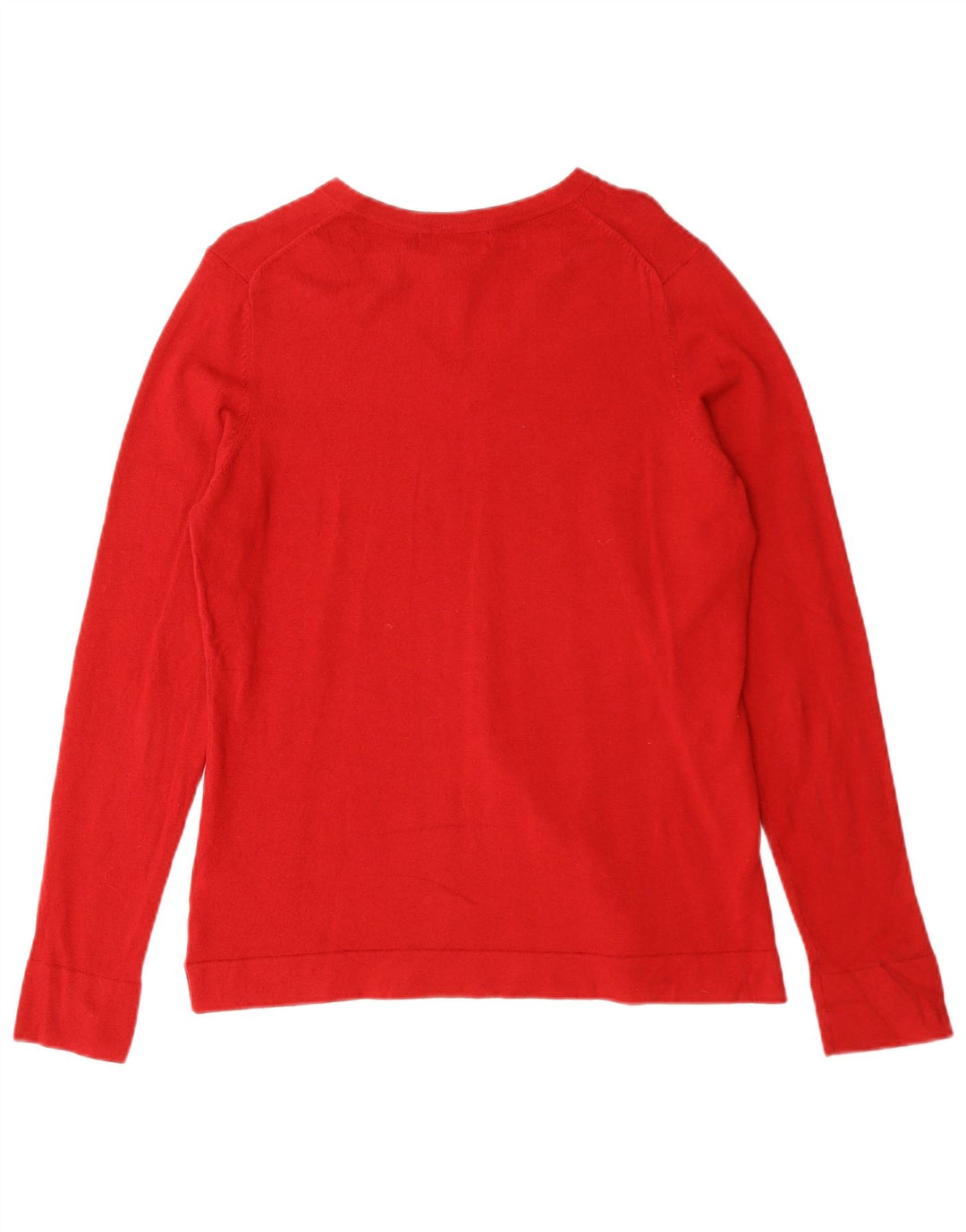 EDDIE BAUER Pull col V pour femme UK 14 Rouge moyen Coton