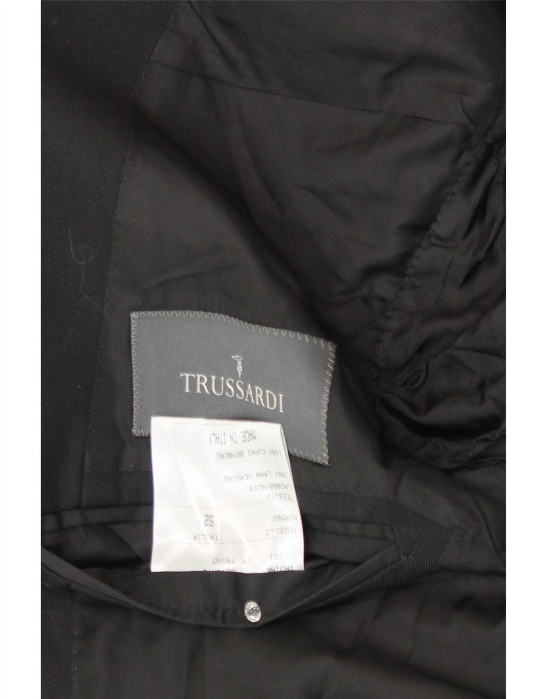Trussardi Veste Blazer 2 Boutons Homme IT 52 XL Laine Noir