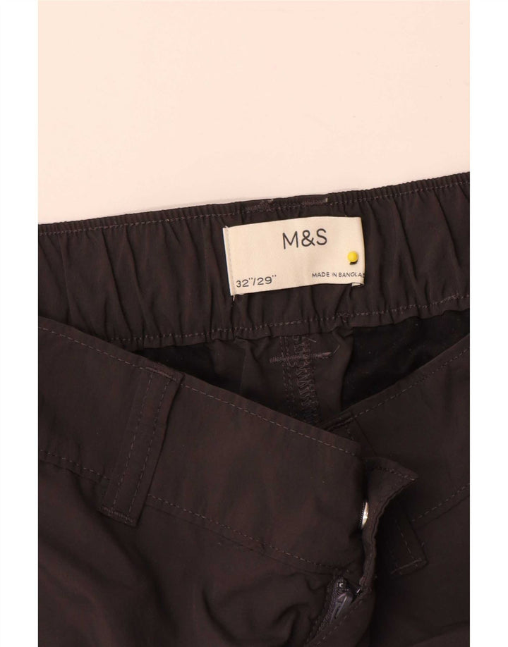 Marks & Spencer Pantalon Cargo Droit W32 L29 Homme Gris Polyamide
