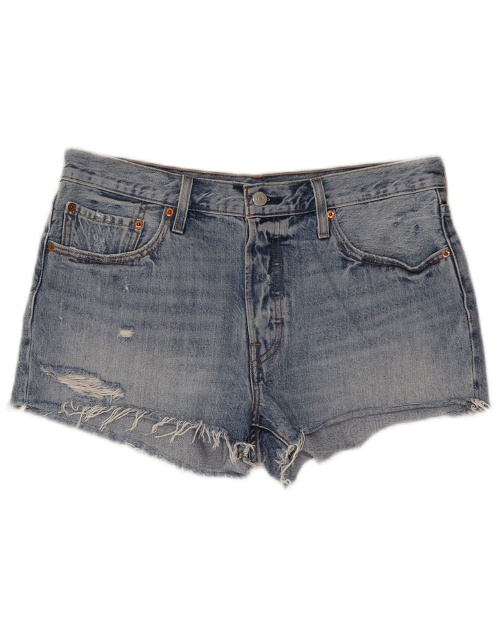 Levi's Short en Jean 501 Femme W32 Bleu Moyen Coton