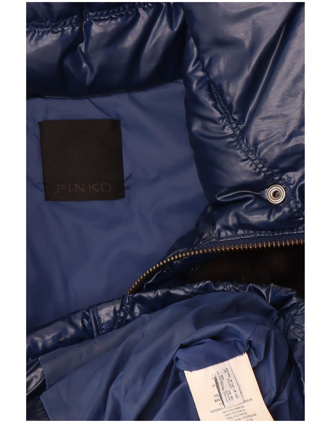 PINKO Veste matelassée femme UK 8 Small Bleu Marine Polyamide