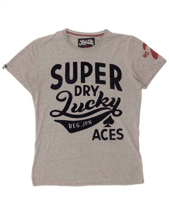 SUPERDRY T-Shirt Graphique Homme Gris Moyen Coton