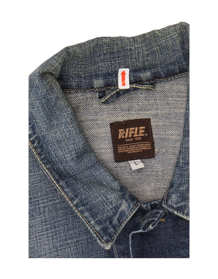 RIFLE Veste en jean pour femme UK 16 Grand coton bleu
