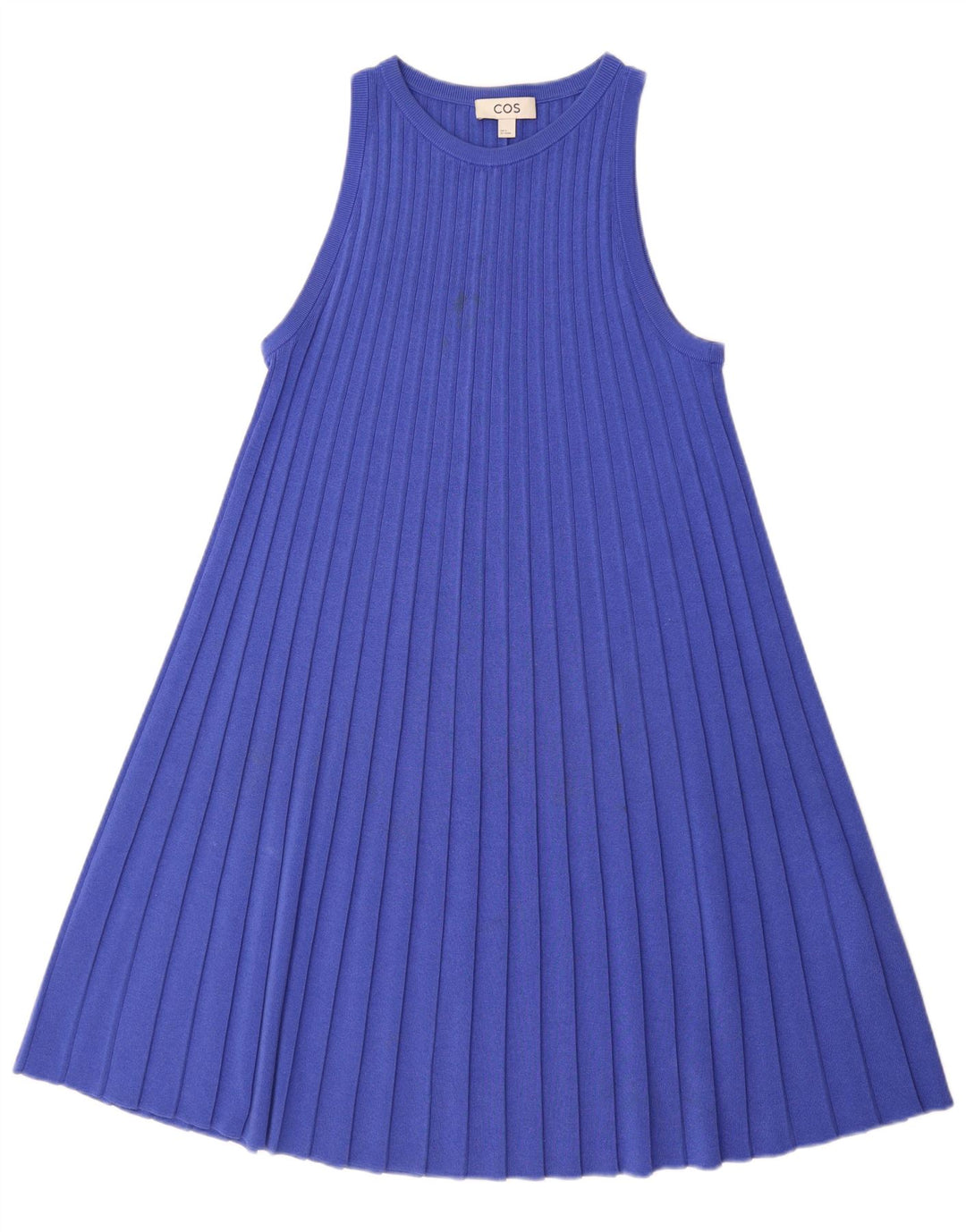 COS Robe de tente sans manches pour femme UK 44 en coton bleu moyen