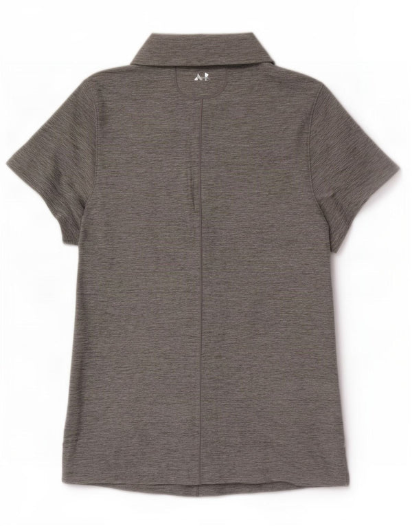 Under Armour Polo Heat Gear pour femme UK 14 Large Gris Moucheté Polyester