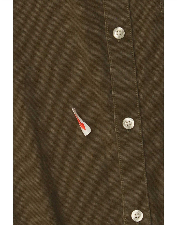 Fred Perry Chemise à manches courtes pour homme Coupe droite Petit coton vert