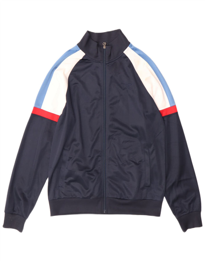 Diadora Veste de survêtement pour homme Large Bleu Marine Colorblock Polyester