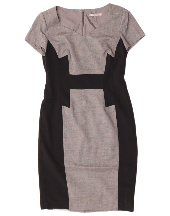 Marks & Spencer Robe fourreau pour femme UK 10 Petit Gris Colorblock Polyester