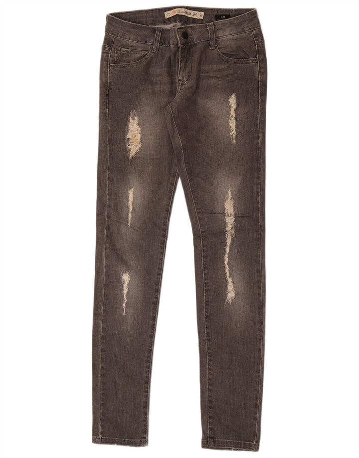 Zara Jean slim effet vieilli pour femme EU 34 2XS W24 L32 Gris