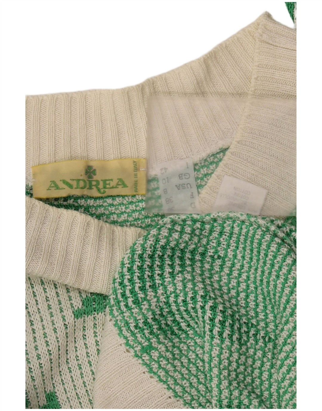 vintage Womens Crop Boat Neck Jumper Sweater UK 10 Petit Acrylique Blanc