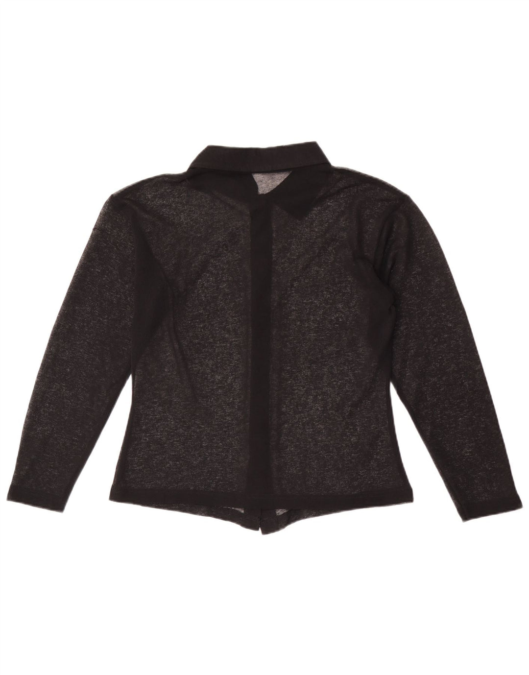 vintage Femmes Voir À Travers Chemise Blouse UK 12 Moyen Noir