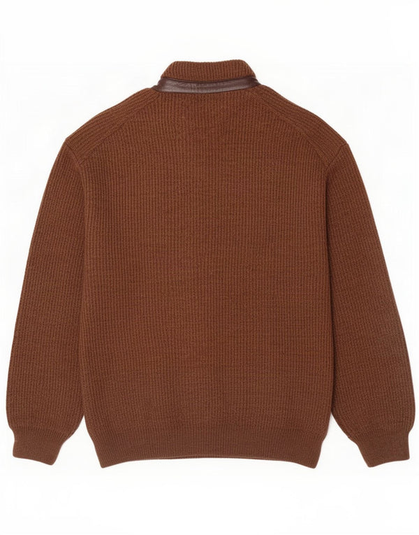 Marek Cardigan Homme Pull Large Marron Acrylique