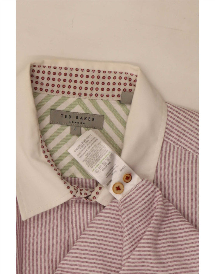 Ted Baker Chemise homme taille 3 coton à fines rayures violet moyen