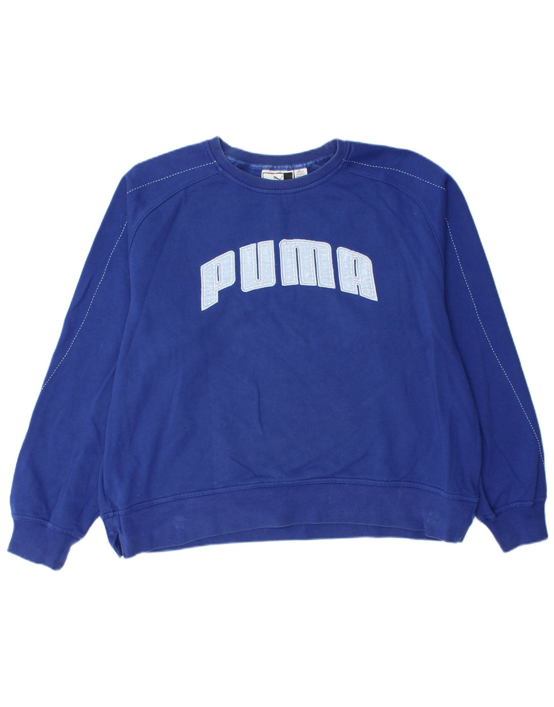 PUMA Sweat-shirt surdimensionné graphique pour femme UK 14 Bleu moyen Coton