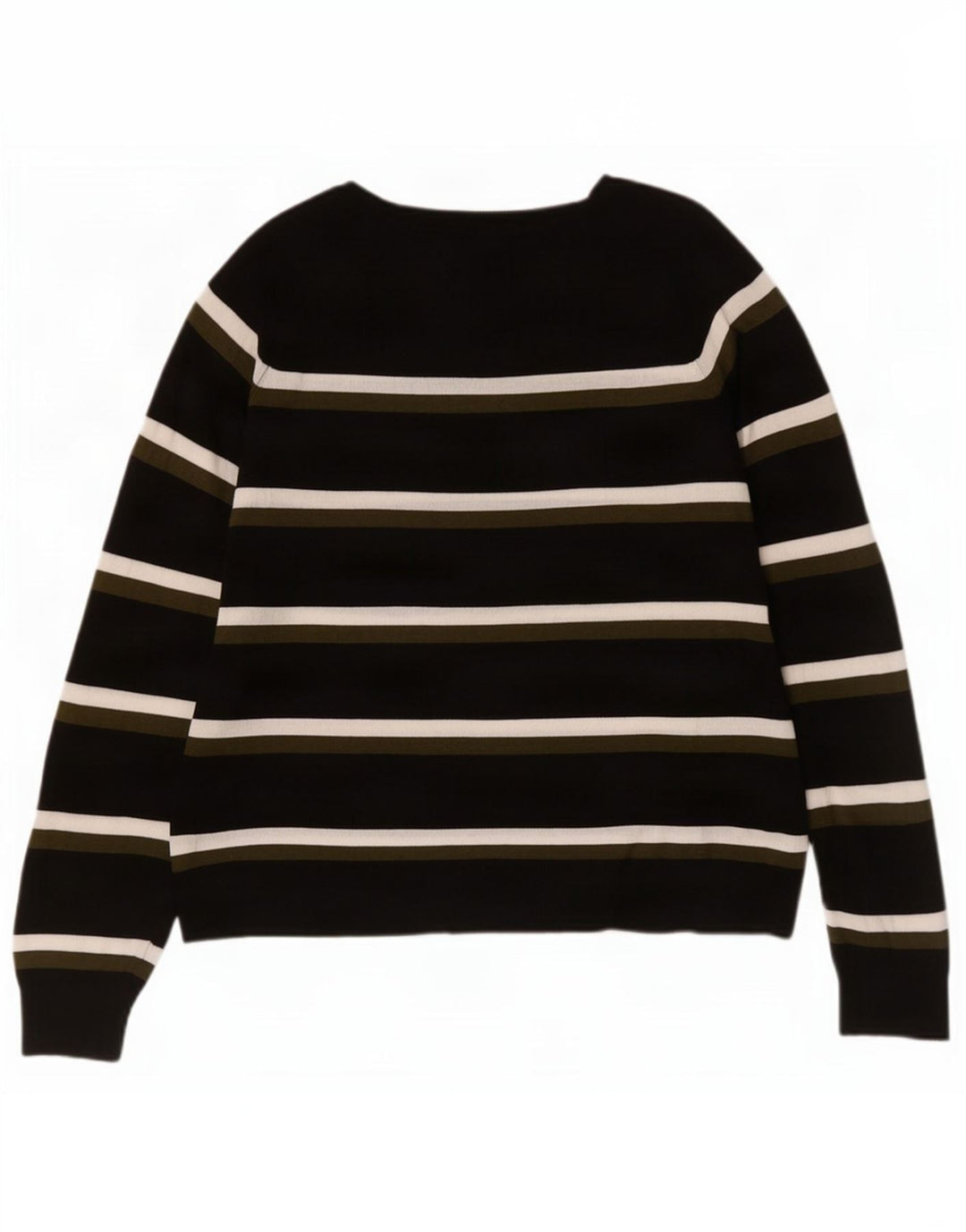 Zara Pull col bateau pour femme UK 14 Medium Noir Rayé