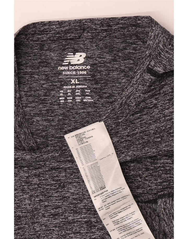 New Balance T-Shirt Homme Top XL Gris Moucheté Polyester