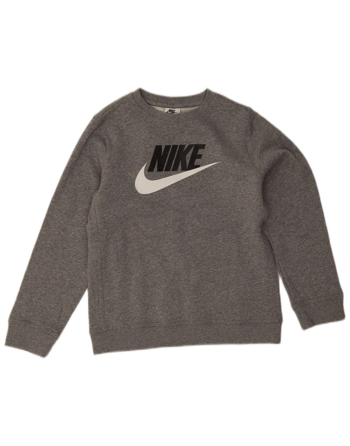 Nike Sweat-shirt graphique pour garçon 10-11 ans Gris moyen chiné en coton