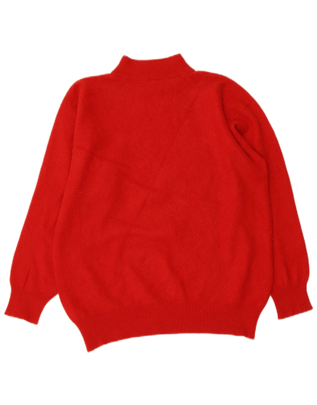 VINTAGE Womens Crop Turtle Neck Jumper Sweater UK 12 Medium Red