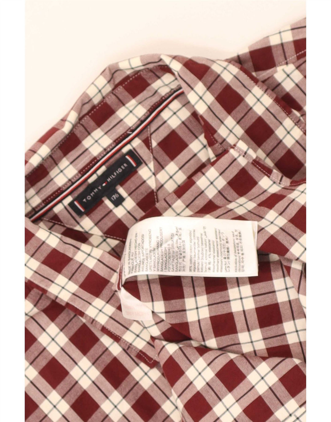 Tommy Hilfiger Chemise Garçon 15-16 ans Marron à Carreaux Coton