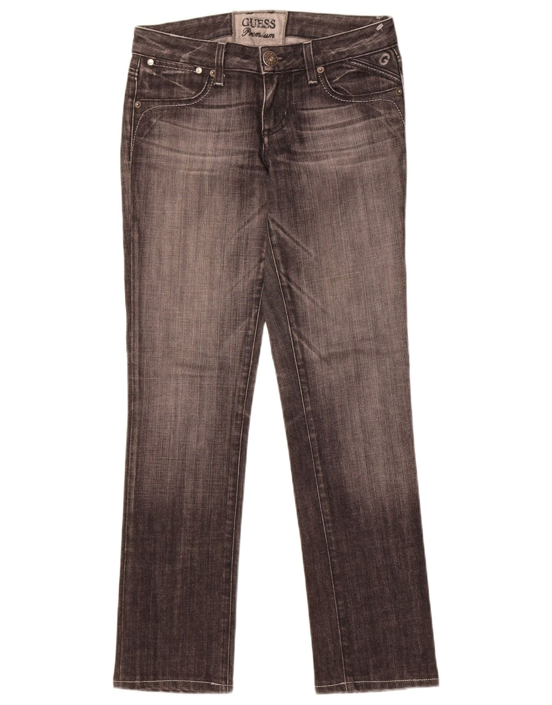 Guess Jean Droit Femme W27 L30 Noir Coton