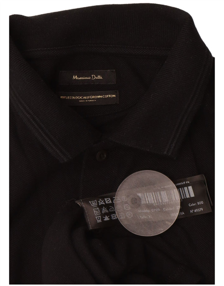 Massimo Dutti Polo Homme XL Noir Coton