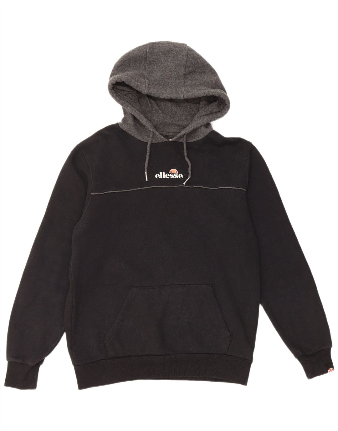 Ellesse Pull à capuche graphique en coton colour block pour homme Noir moyen