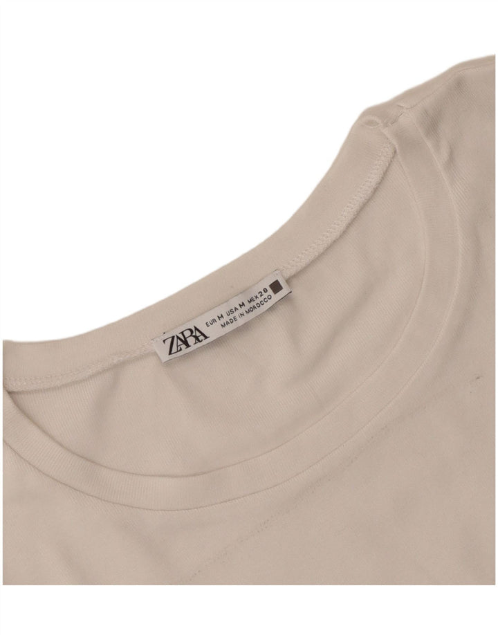 Zara Chemisier sans manches pour femme UK 12 Blanc moyen