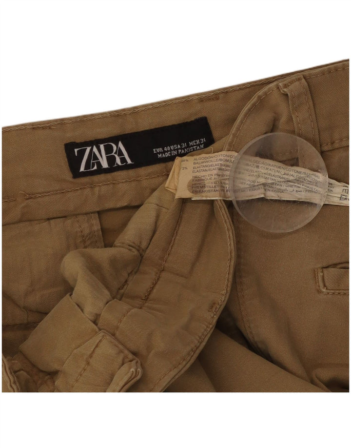 Zara Pantalon Chino Slim Homme EU 40 Moyen W31 L29 Coton Beige