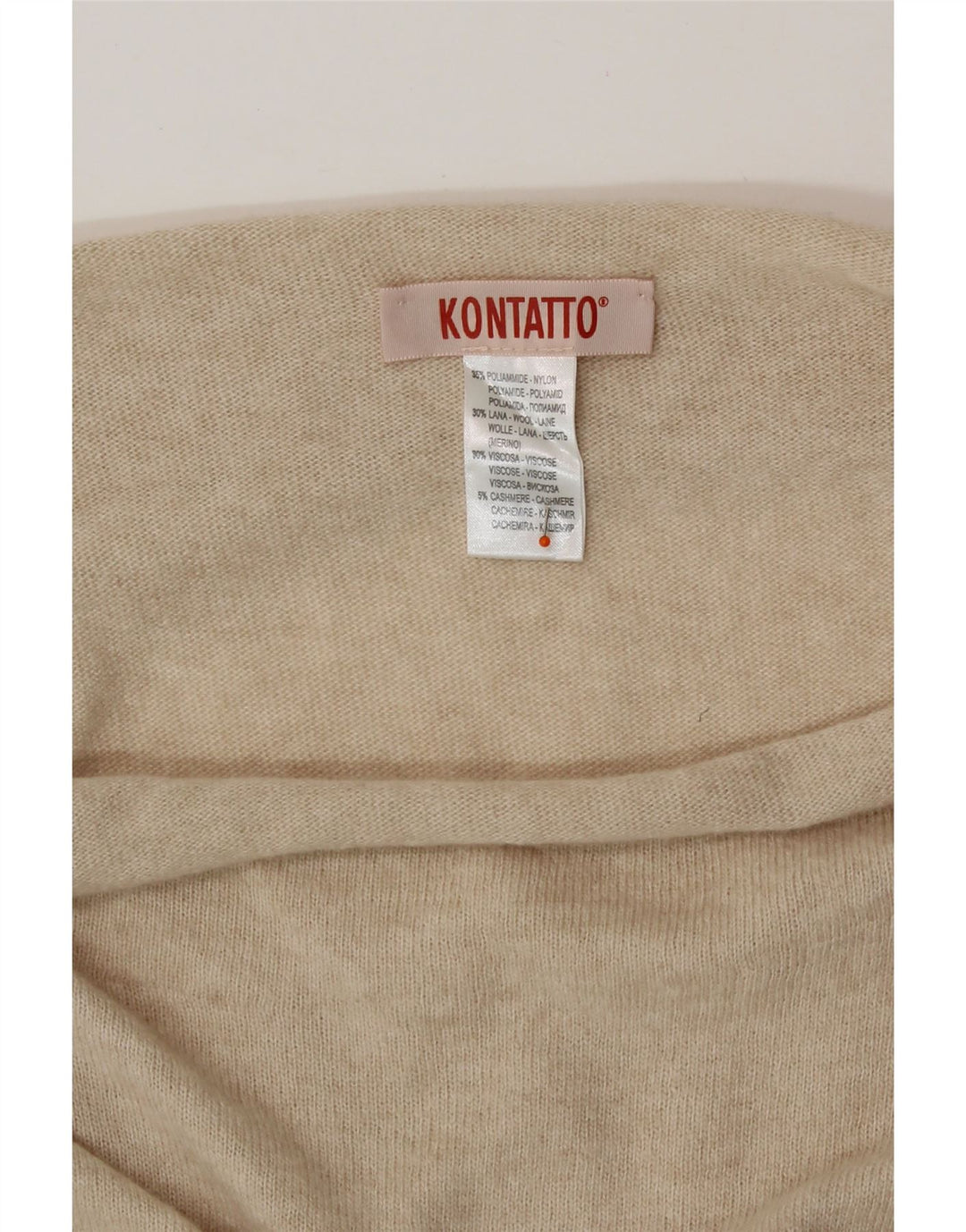 KONTATTO Robe pull longue à col roulé pour femme UK 44 Beige moyen en polyamide