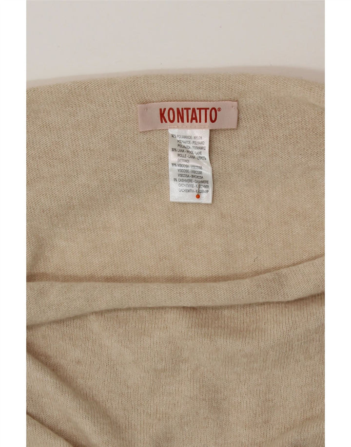 KONTATTO Robe pull longue à col roulé pour femme UK 44 Beige moyen en polyamide