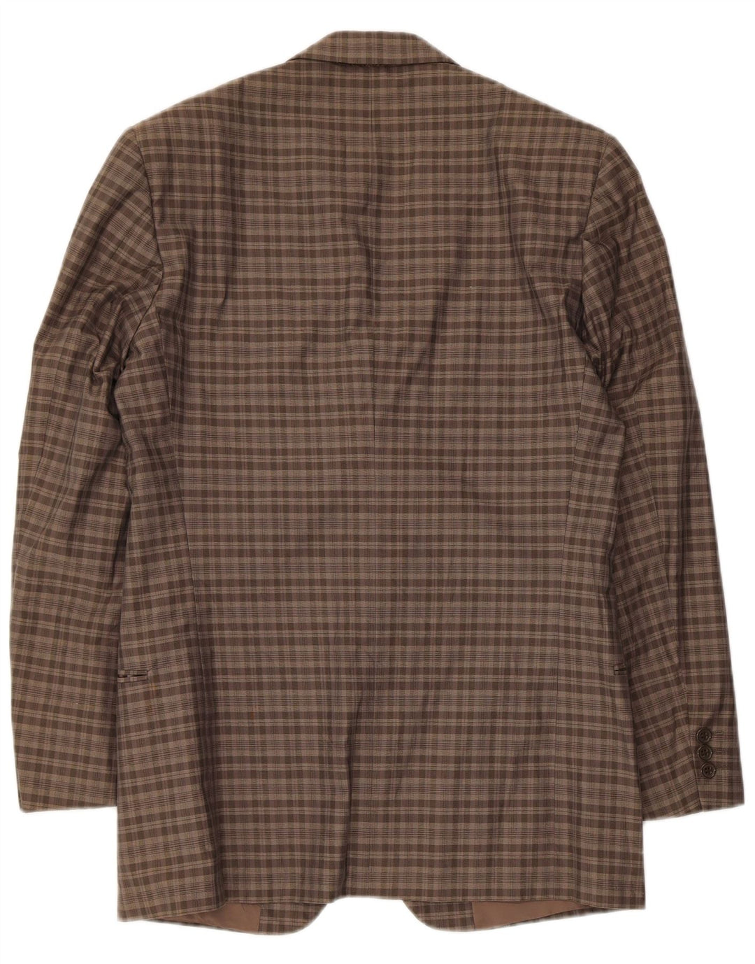 Giorgio Armani Veste blazer à 2 boutons pour homme UK 34 XS Marron à carreaux