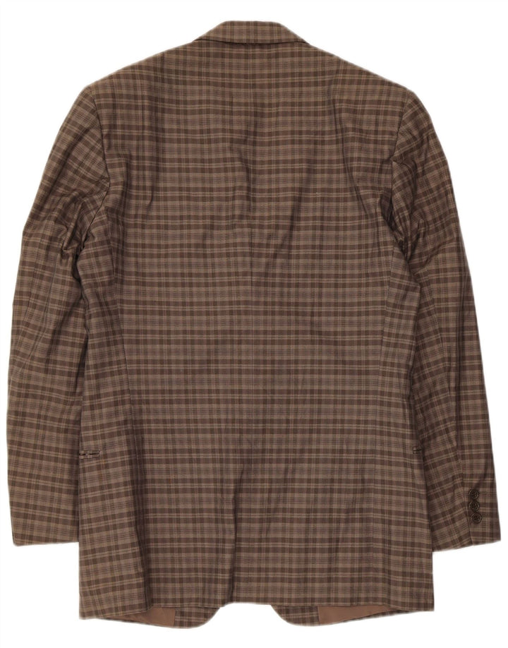 Giorgio Armani Veste blazer à 2 boutons pour homme UK 34 XS Marron à carreaux