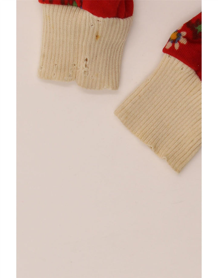 LUISA SPAGNOLI Pull cardigan court pour femme UK 10 Petit floral rouge