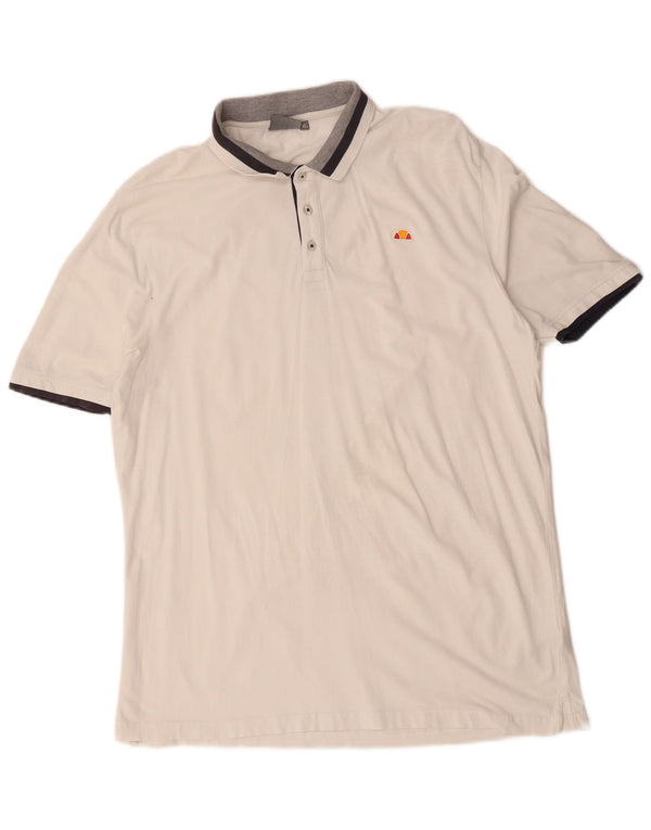Ellesse Polo Homme XL Blanc Rayé Coton