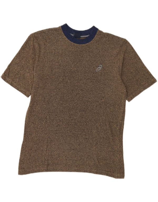 ASICS T-shirt pour homme en coton color block Large Marron