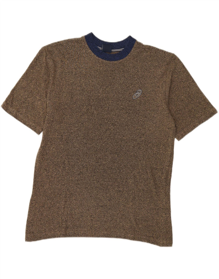 ASICS T-shirt pour homme en coton color block Large Marron