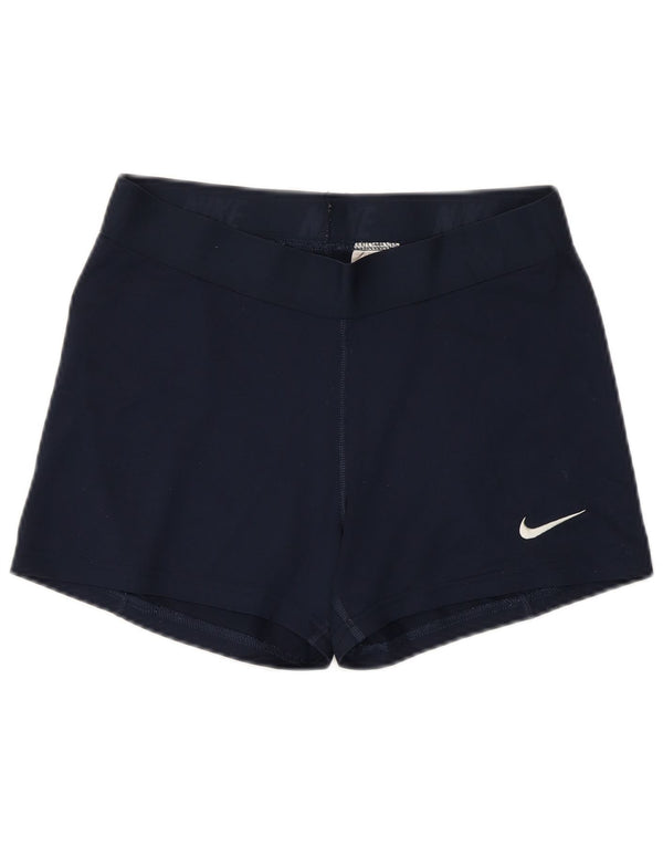 NIKE Short de sport Dri Fit pour femme UK 14 Large Bleu marine Polyester