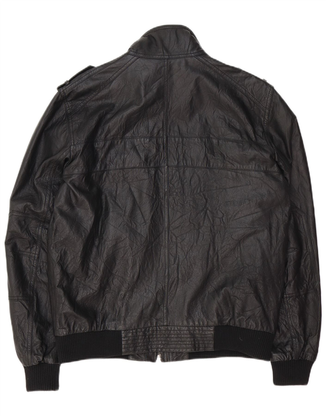 Montego Veste en cuir militaire pour homme UK 40 Grand cuir noir
