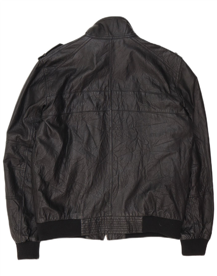 Montego Veste en cuir militaire pour homme UK 40 Grand cuir noir