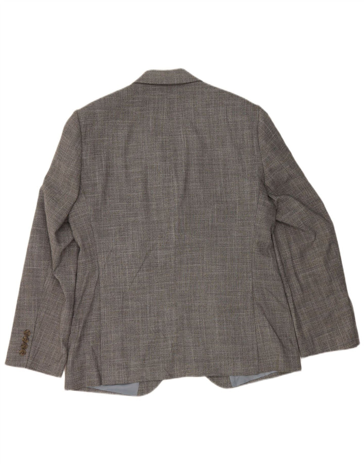 Marks & Spencer Veste blazer coupe ajustée pour homme UK 40 Gris moyen à carreaux