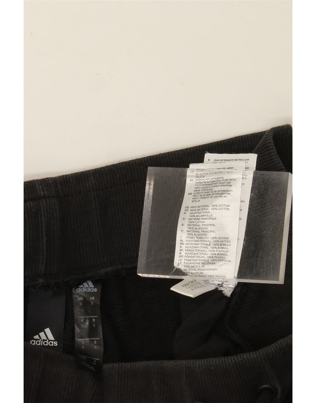 ADIDAS Pantalon de survêtement graphique pour femme Joggers UK 10 Petit coton noir