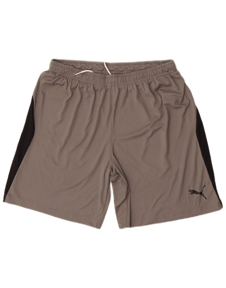 Puma Short de Sport Homme Large Gris Colorblock Polyester
