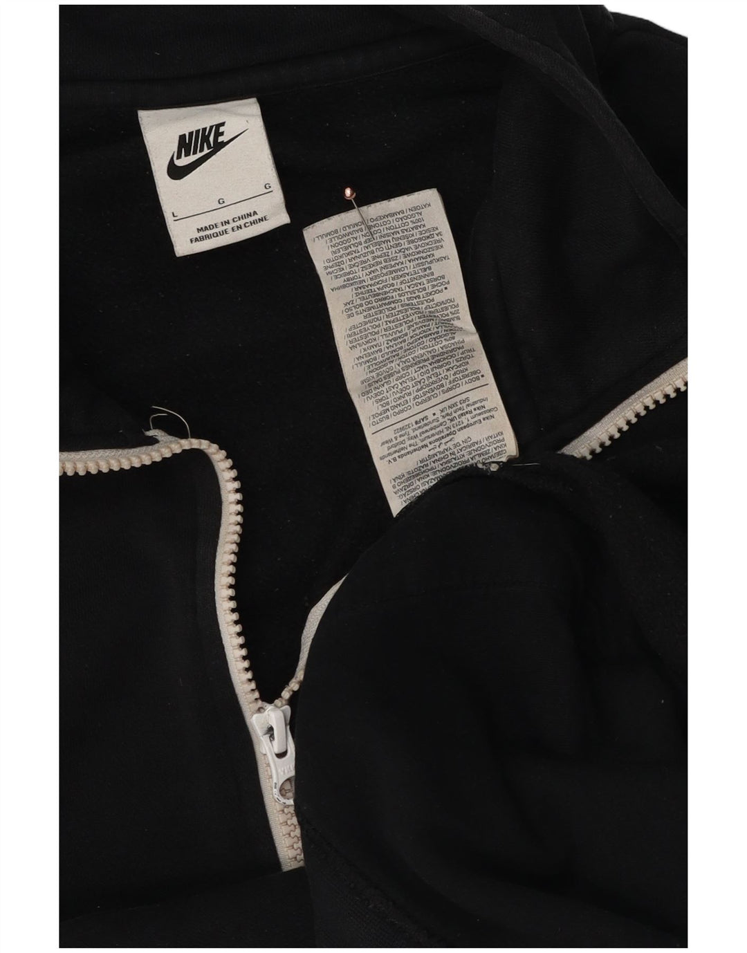 Nike Sweat-shirt à col zippé pour homme Grand coton noir