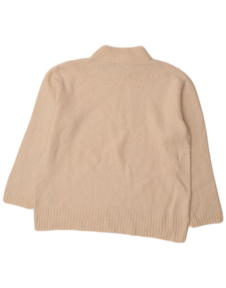 Massimo Dutti Pull col roulé pour femme UK 16 Large Blanc cassé